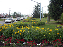 The beautiful welcome garden into Meadville along Route 322