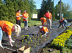 Volunteers plant garden at Ivory and Evergreen in Summer Hill neighborhood, Pittsburgh