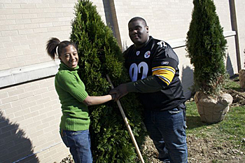 Students add greenery to their school, Carrick High, 2010.